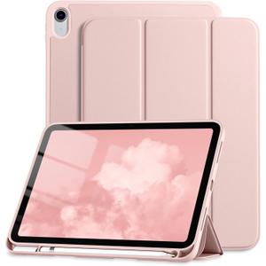 Dirrelo Compatible with iPad (A16) 11th Generation Case 11 Inch 2025 New, for iPad 10th Generation Case 10.9 Inch 2022, Trifold Stand Protective Cover with Pencil Holder, Auto Sleep/Wake, Rose Pink