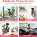 AMAZEAR Magnetic Mount Stand Compatible with DJI Osmo Pocket 4/3/Xtra Muse, Pocket4 Accessories Adapter Clamp Magnet Suction Case Holder on Desktop/Vertical Surface, 180 Adjustable Handle, Pink