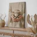 Jesus Leaves The 99 Canvas Painting Wall Art Jesus Sheep Picture Wall Decor Shepherd Poster Print Christian Bible Artwork for Home church believers room decoration 12"x16"