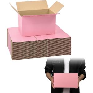 Pink Shipping Boxes 10x7x6 Inches, 30 Pack Mailer Boxes for Small Business, Corrugated Cardboard Boxes for Packaging, Shipping, Mailing