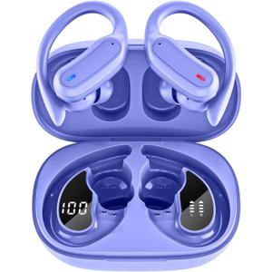 Wireless Earbuds, Bluetooth 5.4 Headphones, True Wireless Stereo Earphones with IPX7 Waterproof, Noise Cancelling Mic, Fast Charging and Comfort Fit Ear Buds for Sports/Workouts - Purple