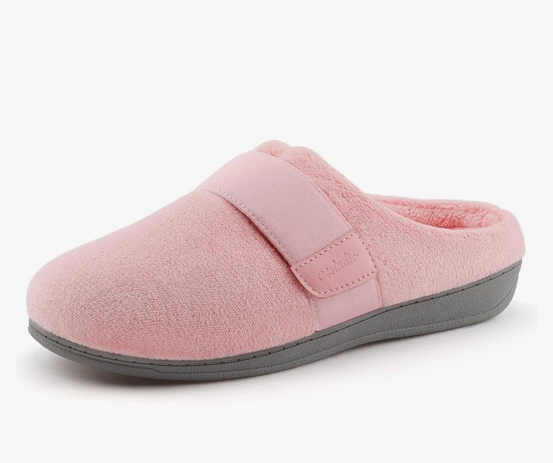 BCSTUDIO Women’s Orthotic House Slippers with Arch Support Adjustable Fuzzy Ladies Shoes, 10