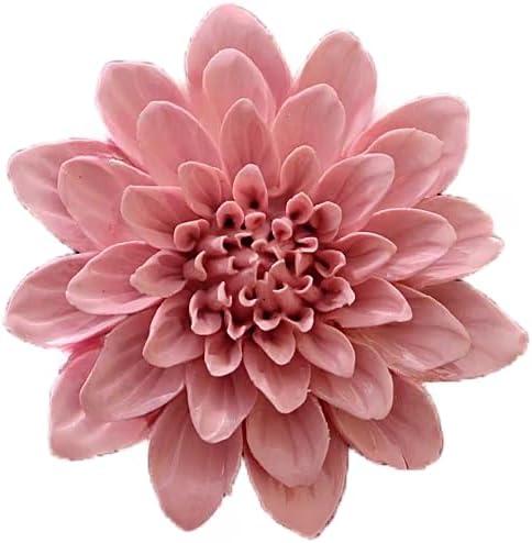 AMERRY Ceramic Wall Art - 3D Flower Hanging Sculpture, Handmade Porcelain Decor (Pink, Paeonia Lactiflora, 3.54") AMERRY Ceramic Wall Art - 3D Flower Hanging Sculpture, Handmade Porcelain Decor (Pink, Paeonia Lactiflora, 3.54")