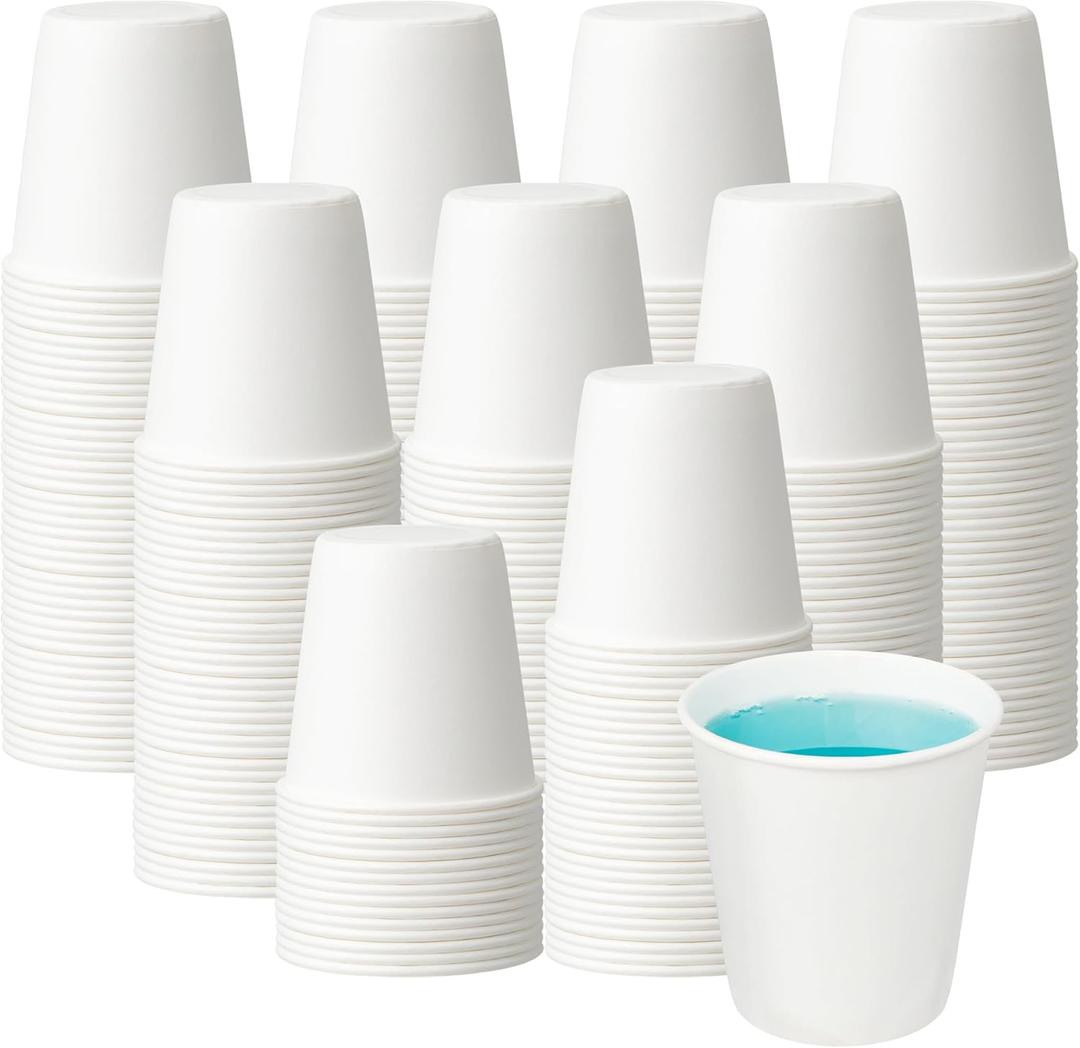 RACETOP 3 oz 500 pack Disposable Paper Bathroom Cups, Small Coffee Cups, Mouthwash Cups, Bath Paper Cups Ideal for Bathroom, Mouthwash (3oz 500count) (500)