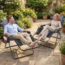 Sweetcrispy Zero Gravity Chairs, Foldable Patio Reclining Chairs with Adjustable Pillow & Cup Holder, Oversized Portable Support 400 lbs, for Backyard Camping(Black-Gray), 62.2*29.13*41.73inch