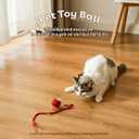 Interactive Cat Toy Ball, Automatic Intercative Cat Toys for Indoor Cats, The 3rd Generation Agile Moving Cat Ball with Elastic Mesh Tail, Toys for Indoor Adult Cats, Motion Activated (Red)