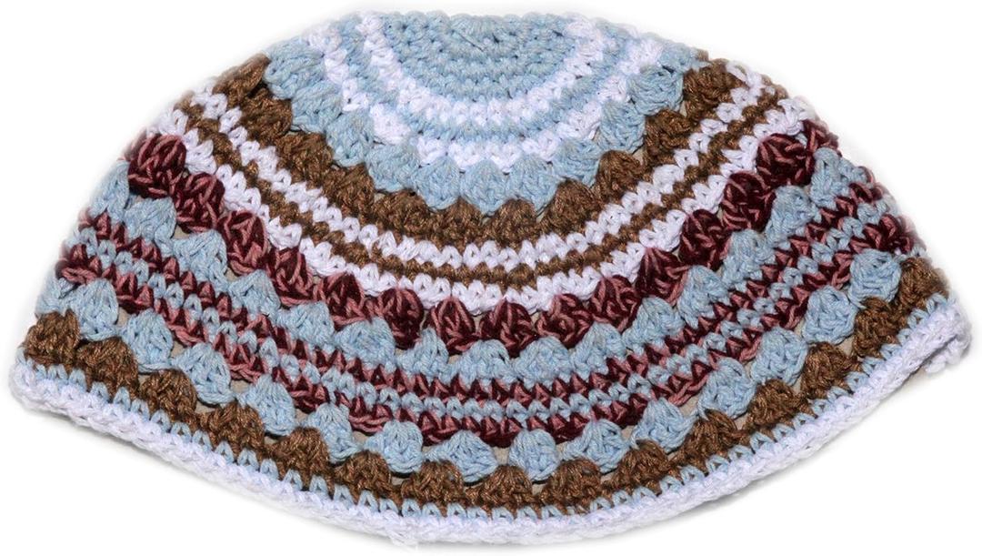 Yarmulke Jewish Kippah Frik Kipa Judaica Yamaka Kippa Yamakah Yarmulka Hat Men Or Kids (One Size, Light Blue)