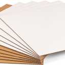 12" LP Record Mailers Insert Pads, 12.5x12.5 inch Corrugated Cardboard Sheets for DIY Crafts Art, 1/8 inch Thick, One-Side White, 25 Pcs