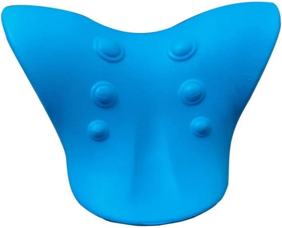 Cervical Neck Shoulder Stretcher Massage Pillow Traction Device Relieve Pain Cervical Spine Correction Pillow(Blue)