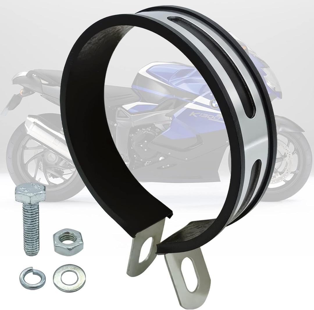 Universal Half Round Motorcycle Exhaust Clip Exhaust Muffler Pipe Bracket Hanger Muffler Pipe Bracket Suitable for Most Motorcycles