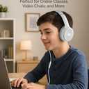 USB C Wired Over-Ear Headphones with Mic, Hi-Fi Stereo Sound, Noise-Isolating Ear Cups, Comfortable Fit for iPhone15/16, Samsung Galaxy S24/S23, Type-C Phones & Tablets (Silver)