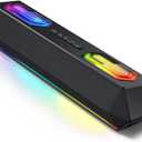 Deeyaple Computer Speakers, 40W Wireless Soundbar for Desktop PC with Bluetooth 5.3 & USB Audio, Software Custom EQ, Dynamic RGB Lighting, External Power Adapter Gaming Speakers, Laptop, Xbox (Black)