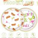 50Pcs Weenies and Tinis Party Supplies 9" Large Bachelorette Martini Theme Paper Plates Disposable Green Pink Platter for Hot Dog Bar Bachelorette Party Birthday Dinner Kitchen Party Favors