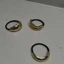 3PCS Gold Hair Ties, Metal Hair Ties for Thick Hair, Elegant Durable Geometric Design, Gold Hair Accessories Stretchy and Non-Damage Ponytail Cuff Holders, 3 Styles in Box Holiday Christmas Gifts (Gold Set 01)