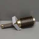 AIMIKE Round Hair Brush, Nano Thermal Ceramic & Ionic Tech, 2.1 Inch Barrel with Boar Bristles for Enhanced Texture, Golden, Hair Drying, Styling, Curling and Shine + 4 Free Clips