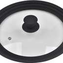 Universal Lid for Pots and Pans, Tempered Glass Skillet Lid, Universal Pan Lid Frying Pan Lid with Heat Resistant Silicone Rim, One Size Fits 10", 11" and 12"