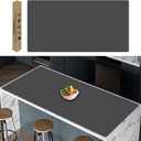 Large Silicone Kitchen Counter Mat, 35.4"x23.6"x0.06" Nonslip Heat Resistant Mat, Shipped Roll Up Cuttable Silicone Countertop Protector Mat, Waterproof Craft Table Placemat, Dark Gray