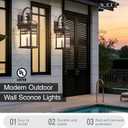 2-Pack Porch Lights Outdoor Waterproof Exterior Lighting Fixtures ORB Finish Wall Light with Water Ripple Glass Modern Outside Lights for House Garage Patio and Doorway