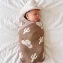 Cactus Jacquard Baby Blanket, 30"x40" Two-Sided Breathable Throw Blanket for Boys and Girls, Newborn Infant Toddler Ideal for Gift