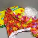 WinnerWhy 5 Pcs 12 ft Skeleton Summer Christmas Costume Set Beach Shirt Santa Hat Beard Hawaiian Leis Sunglasses Christmas in July Skeleton Santa Outfit Accessories Decorations Multicolor 3XL