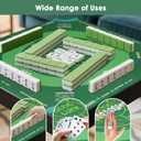 Mahjong Mat for Table with Carrying Bag, 32.4" x 32.4" Non-Slip Neoprene Mahjong Mat with Rules, Noise-Reducing Gaming Mat for Mahjong, Poker, Cards, Board and Tile Games - Green