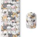 QOOMO Kawaii Cat Printed Camping Sleeping Bags, 3 Season Warm & Cool Weather, Lightweight, Waterproof Sleeping Bags for Adults Kids Girls, Traveling, and Outdoors, Camping Gear Equipment, 31x90inch