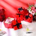 Epakh 4 Pcs Square Nesting Boxes Decorative Gift Boxes with Lids Black Red Hearts Assorted Sizes for Anniversary, Birthday, Wedding, Bridal Shower Party Gifts(Classic)