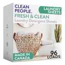 The Clean People Laundry Detergent Sheets - Laundry Soap - Ultra Concentrated, Recyclable Packaging, Stain Fighting - Fresh Scent, 1 Small Pack