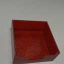 Rouidr Acrylic Sticky Note Holder, Self Stick Note Pad Holder, 3.94 x 3.94 Inch Glitter Memo Pad Dispenser Organizer for School Office Home Desk Supplies, Bright Red