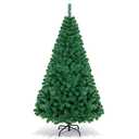HAPPYGRILL 6FT Artificial Christmas Tree, Luxuriant Verdant Realistic Xmas Tree with 650 PVC Branch Tips & Folding Metal Stand, Unlit Pine Tree for Festival Parties Decoration