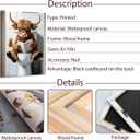 Highland Cow Funny Bathroom Canvas Wall Art, Brown Cute Cow Animal Wall Art for Decorations Indoor, Gift for Women Ideal for Birthday Home Decorations 3