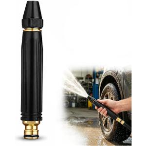High Pressure Hose Nozzle, 2026 Upgraded All Metal Jet Sweeper Nozzle for Garden Hose, Heavy Duty Adjustable Twist Water Sprayer for Car Wash, Patio, Driveway and Outdoor Cleaning (1 PC)