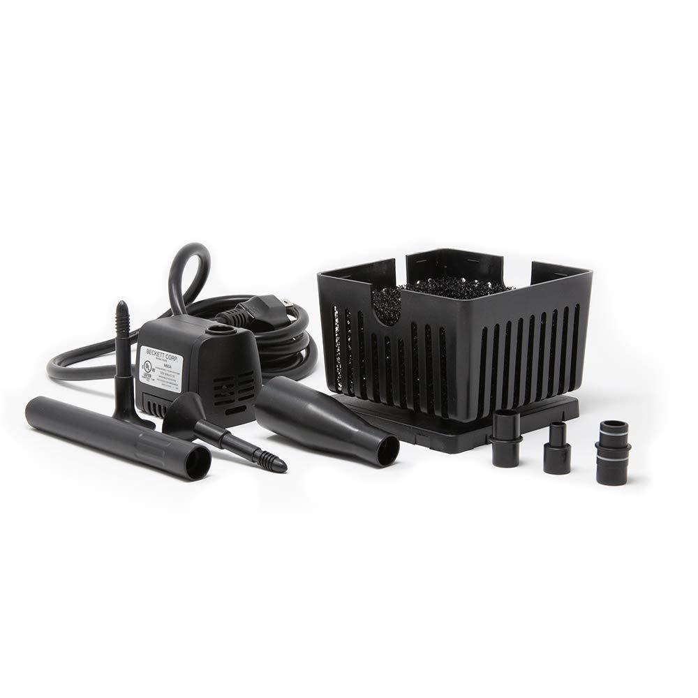 Beckett Corporation CGFK60 7207210 120 GPH 5 Watt Container Fountain Pump Kit for Patio Ponds, Container Fountains, Indoor and Outdoor Fountains, Black