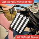 2 x Bodysurf Wet Bag for Swimsuit, Beach, Pool, Gym, Travel, Dirty Laundry - Wet Bags for Baby, Kids, Toddlers, Pump Parts, Cloth Diapers - Reusable Waterproof Striped Makeup & Toiletry Pouch - Black