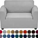 Joccun Stretch Chair Couch Cover,1-Piece Sofa Slipcover Spandex Jacquard Fabric Sofa Covers with Elastic Bottom,Washable Furniture Protector for Dogs,Cats,Kids(Armchair, Wide 35" - 55",Silver)