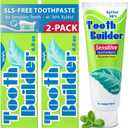 Squigle Tooth Builder SLS Free Toothpaste (Stops Tooth Sensitivity) Prevents Canker Sores, Cavities, Perioral Dermatitis, Bad Breath, Chapped Lips, 4 oz (8 Ounce (Pack of 2), Unflavored)
