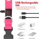Vizpet LED Dog Collar, Light Up Dog Collar Adjustable USB Rechargeable Super Bright Safety Light Glowing Collars for Dogs (Small, Pink)