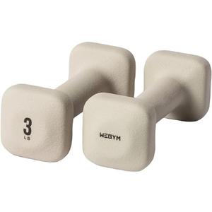 Square Dumbbells for Home Gym, Hand Weights for Strength Training SafeGrip Free Weights, Dumbbells Set of 2, Anti-Slip Handles, Non-Rolling Strength Training Equipment, 3LB