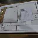 Pamapic Vanity Desk with Mirror and Lights,4 Drawers Golden Handles Makeup Vanity with Storage Stool,Power Outlet,3 Lighting Modes,Silent Slides (White)