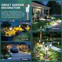GIGALUMI Solar Lights Outdoor Waterproof, 12 Pack, Stainless Steel LED Solar Garden Lights for Patio, Lawn, Yard and Landscape, Cold White