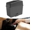 1 PC Car Trash Can, 8.2" x 7.8" x 3.9" Multifunctional Push Type Waterproof Storage Box, with Lid Isolate Odor Detachable Structure Trash Can, Universal Portable Organizer for Car Home (Black)