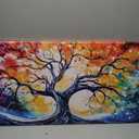 Large Canvas Wall Art Colorful Tree Picture Modern Living Room Bedroom Home Office Wall Decor Framed Canvas Prints Ready to Hang Size 20x40