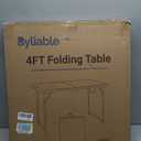 Byliable Folding Table 4 Foot Portable Heavy Duty Plastic Fold-in-Half Utility Table Small Indoor Outdoor Adjustable Height Folding with Carrying Handle, Camping and Party,White | Portable, Heavy Duty, Fold-in-Half, Indoor Outdoor, Adjustable Height, Folding