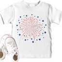 America Flag Shirts Boys Girls: 4th of July Patriotic Tee Toddler Kids USA Red White Blue Stars Striped Print T-Shirt, Size 130 