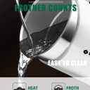 Huogary Milk Frother, Milk Frother and Steamer for Milk Foam & Hot Milk(4.5oz/10.5oz), Electric Milk Frother and Warmer for Homemade Latte, Cappuccinos, Macchiato, 120V, White