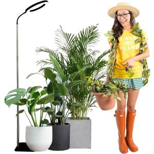 LED Grow Light for Indoor Plants, Full Spectrum led Grow Light,55 inches Adjustable Height,Growing Lamp with Timer,Dimmable Brightness, Ideal for Tall Plants (Large-10W, Black)