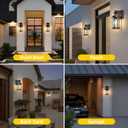 OKELI Dusk to Dawn Outdoor Wall Lights, Waterproof Lighting Fixtures Rustic Farmhouse Wall Lanterns with Clear Glass Shades Anti-Rust Outside Lights for Garage Patio Porch(Brown, 2 Pack)