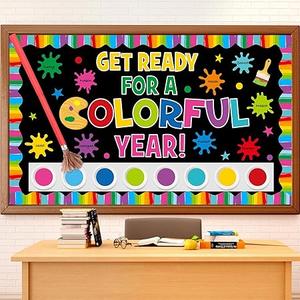 3D Get Ready for a Colorful Year Bulletin Board Decorations Set for Classroom Cutouts Back to School Colorful Paint Theme Bulletin Board Border Letter Kindergarten Preschool Classroom Decor 3D Get Ready for a Colorful Year Bulletin Board Decorations Set for Classroom Cutouts Back to School Colorful Paint Theme Bulletin Board Border Letter Kindergarten Preschool Classroom Decor