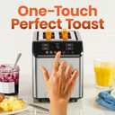 Chefman Smart Touch 2 Slice Digital Toaster, 6 Shade Settings, Touchscreen Controls, Extra-Wide Slots for Thick Breads & Bagels, +10 Seconds, Defrost, Removable Crumb Tray Stainless Steel