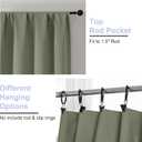 Simplebrand Ava Sage Green Short 36 Inches Blackout Curtain 2 Panels Set, Half Window Rod Pocket Privacy Curtain Tiers for Kitchen, Curtains Blackout for Bathroom Shades, W40 x L36 Inch, Sage Green